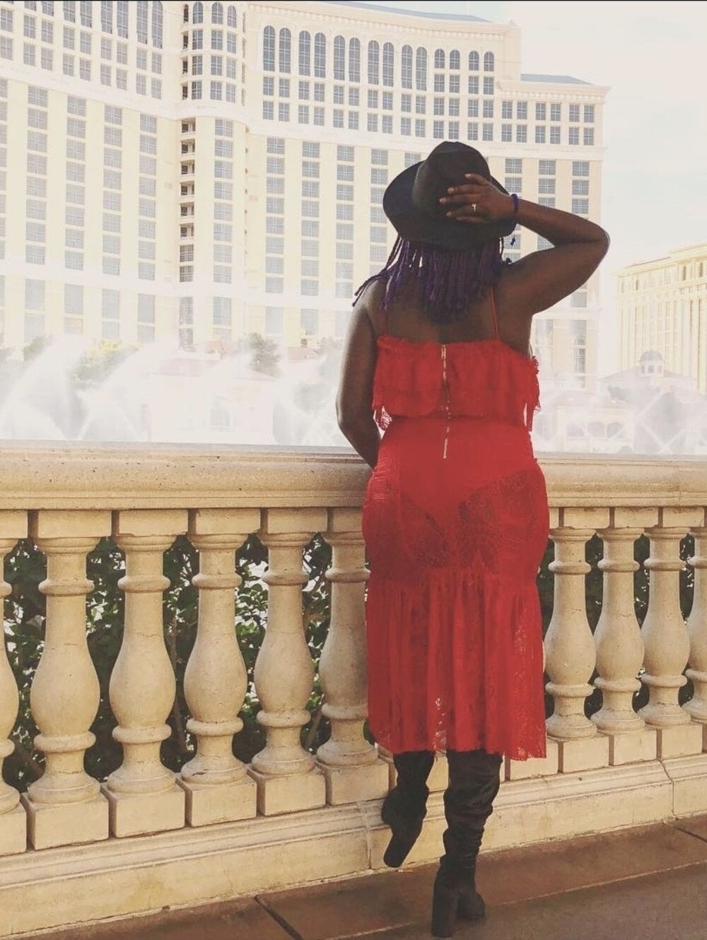 Lucy Wang - Red Off-Shoulder Ruffled Midi Dress